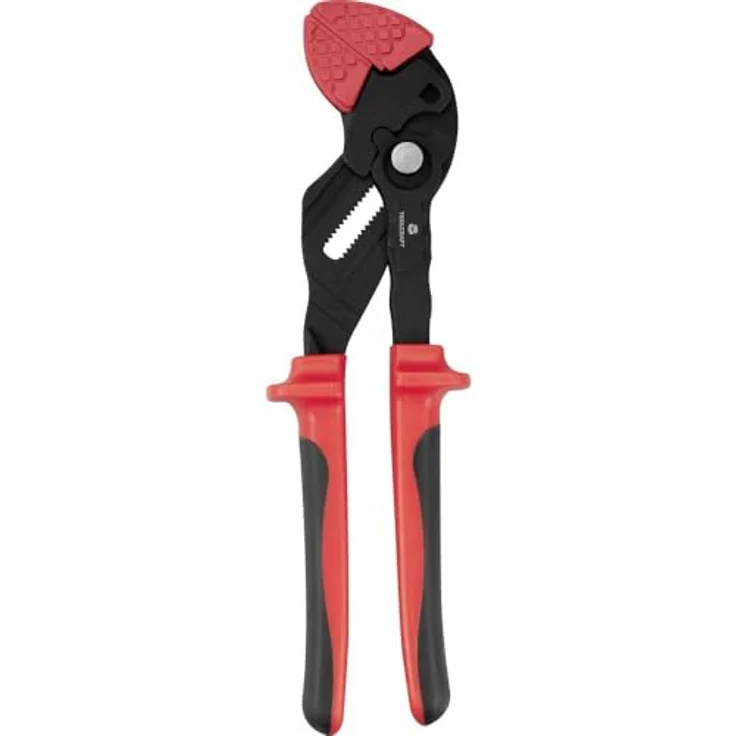Toolcraft TO-9616518 Greifzange mit glatten Greifbacken Schlüsselweite (metrisch) 34.1 mm 180 mm, aus CR-V Stahl, rostfrei, mit rutschfestem PVC-Griff – Bild 1
