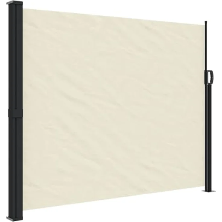 vidaXL Seitenmarkise, Wandmarkise mit PU-Beschichtung, Sichtschutz für Balkon Terrasse Garten, Windschutz Markise, Ausziehbar Creme Polyester – Bild 1