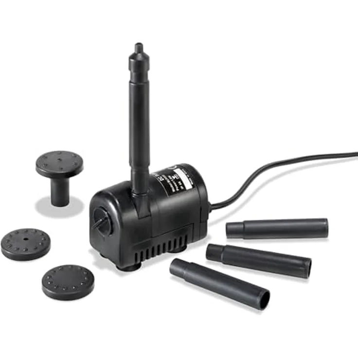 Esotec Solar Einzelpumpe Fountain 200, Tauchpumpe mit regulierbarer Fördermenge, Sprinklerset und 5 m Anschlussleitung