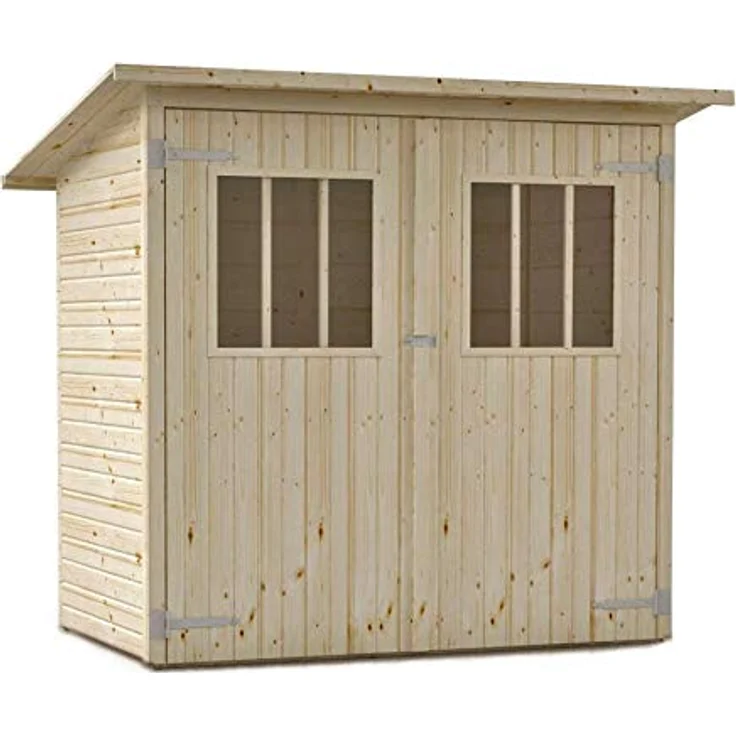 Alpholz Gerätehaus Zimowit aus Massiv-Holz | Gerätehaus mit 14 mm Wandstärke | Garten Holzhaus inklusive Montagematerial | Geräteschuppen 194 x 118 cm | Pultdach – Bild 3