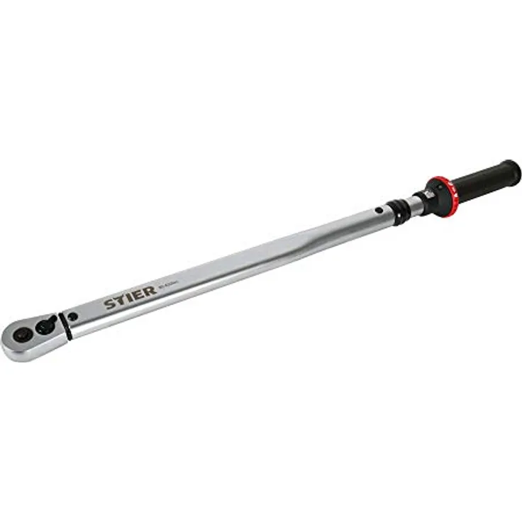 STIER Drehmomentschlüssel mit Umschaltknarre 1/2 Zoll, Aufnahme 80-400Nm, hohe Auslösegenauigkeit, Umschaltfunktion, Auslösesignal, Vierkantantrieb, DIN 3120