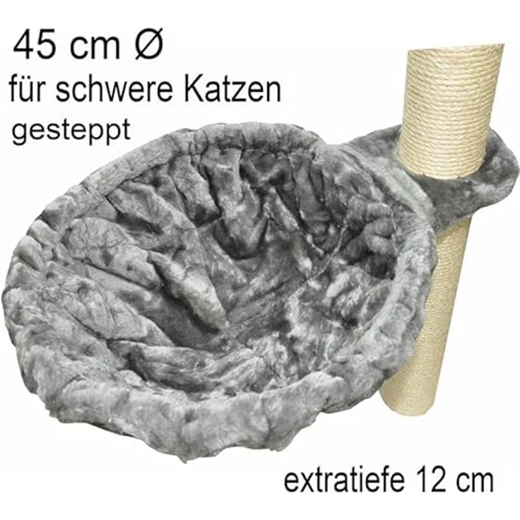 nanook Kratzbaum Liegemulde für schwere Katzen XXL - 45 cm Ø, Tiefe 12 cm - grau – Bild 5
