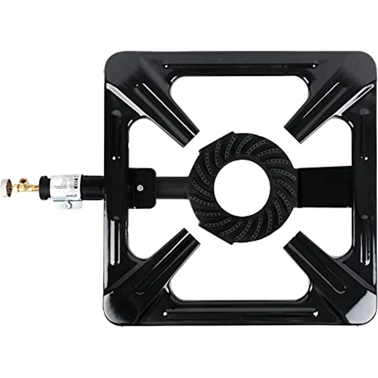 BBQ-Toro Gusseisen Gaskocher | 1-Ring-Gasbrenner 40 x 40 x 15 cm | Hockerkocher für Camping, Einsatz im Freien, im Garten und auf der Terrasse | Gasbrenner Outdoor für Gasflasche, Gussbrenner – Bild 3