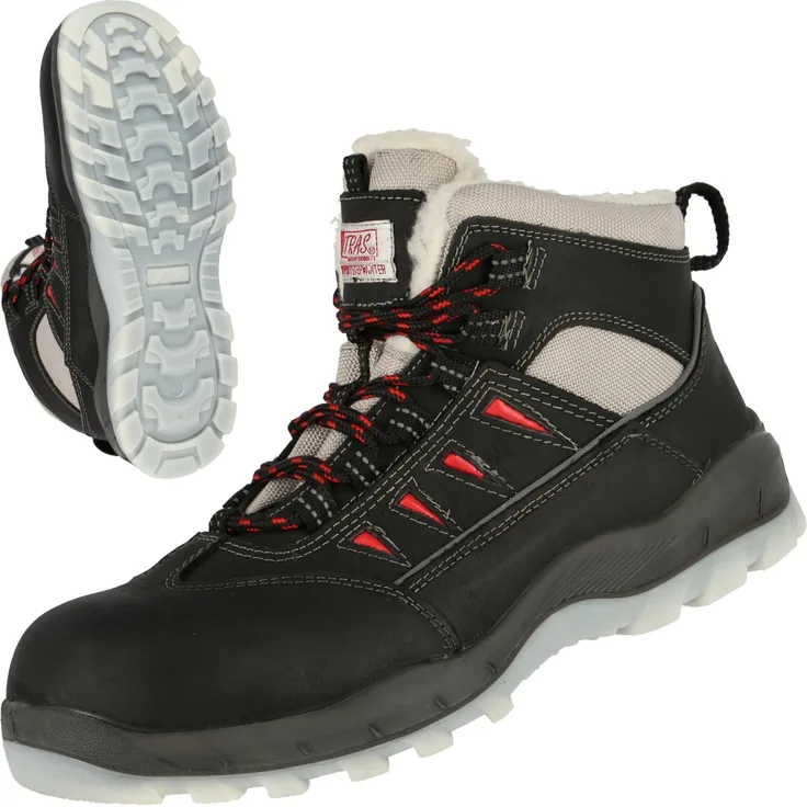 AS Arbeitsschutz GmbH NITRAS SPORT STEP MID W S3 CI Sicherheitswinterstiefel, halbhoch, schwarz, strapazierfähiges Vollleder, Fiberglas-Zehenkappe, durchstichhemmend, rutschhemmende PU/TPU-Laufsohle