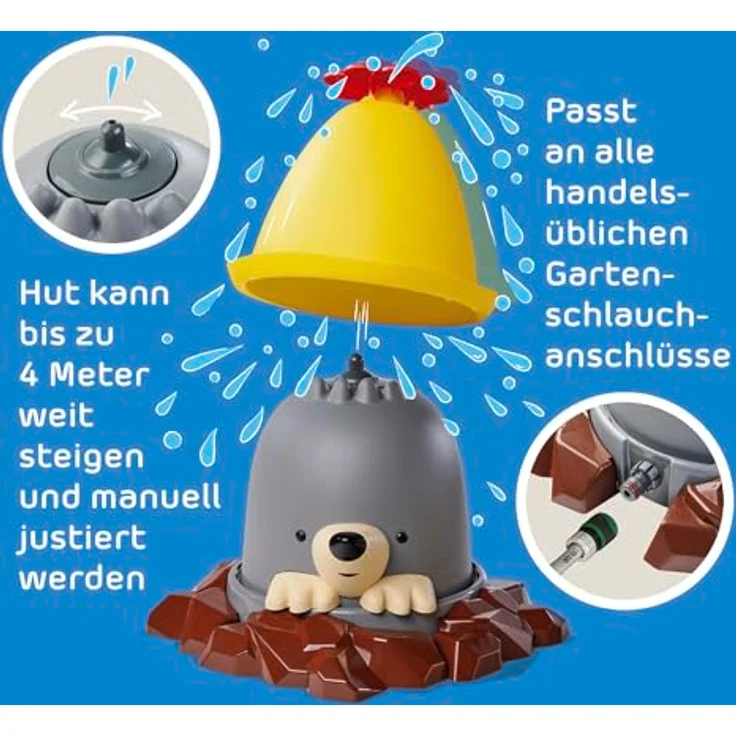 AquaPlay Moli Wasserspielzeug, Maulwurf-Wassersprinkler für Kinder, bis zu 4 Meter Wasserfontäne, Gartenspielzeug ab 2 Jahren, 39 x 39 x 33 cm – Bild 4