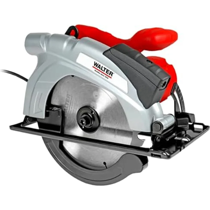 Walter Werkzeuge - WALTER Handkreissäge 1200W, mit Laser, einstellbarer Tiefenanschlag, Gehrungsschnitte bis 45°, Parallelanschlag – Bild 4