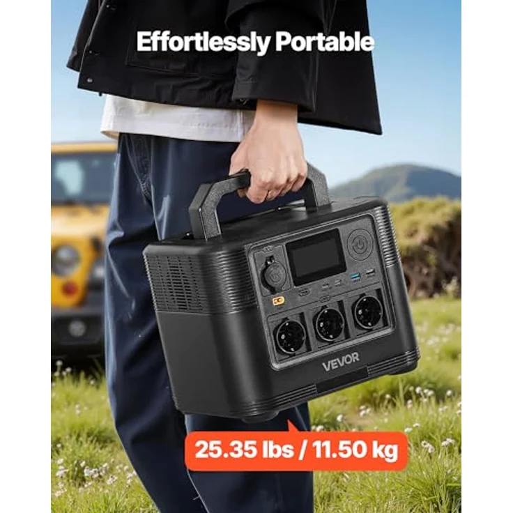 VEVOR Tragbare Powerstation M9, 1200W Solargenerator mit 806Wh LiFePO4-Akku und 9 Ausgängen für Camping und Notfälle – Bild 5