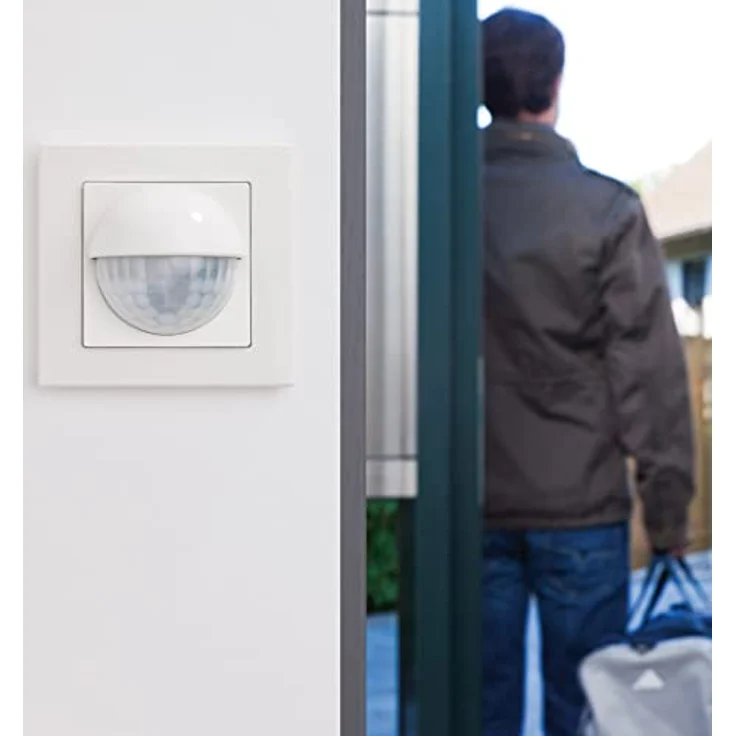 Merten Bewegungsmelder Sensor-Modul mit 12 m Reichweite, Lichtfühler und Unterkriechschutz, weiß – Bild 5