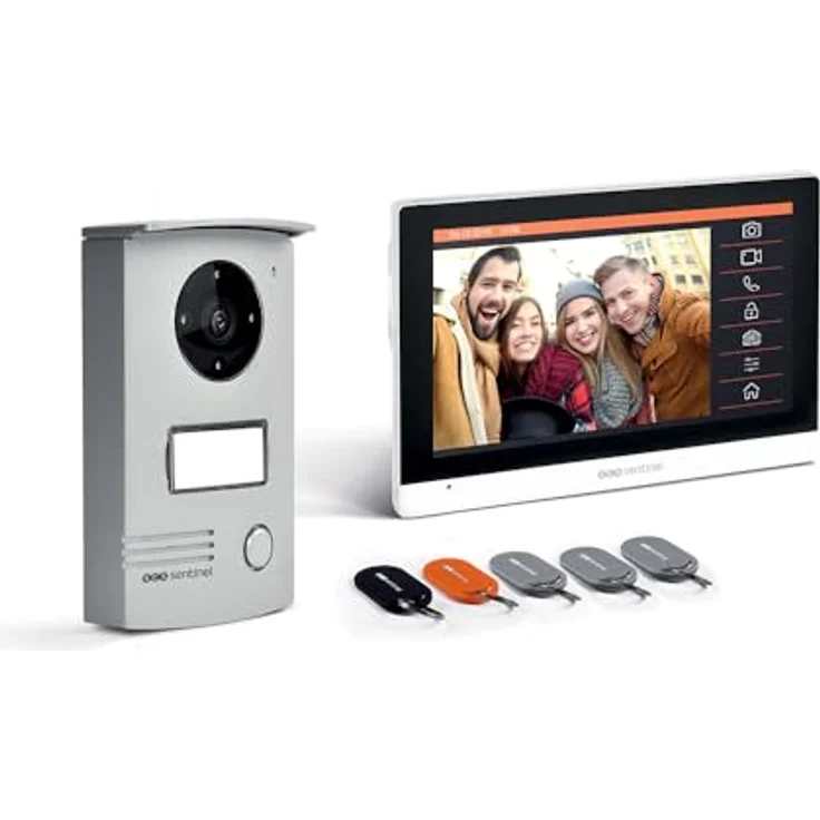 SCS Sentinel Heimvideotelefon PVF0042, kabelgebundene Tür-Videosprechanlage mit 7-Zoll-Touchscreen, Weiß, IP55, Nachtsicht, erweiterbarer Speicher bis 32 GB – Bild 1