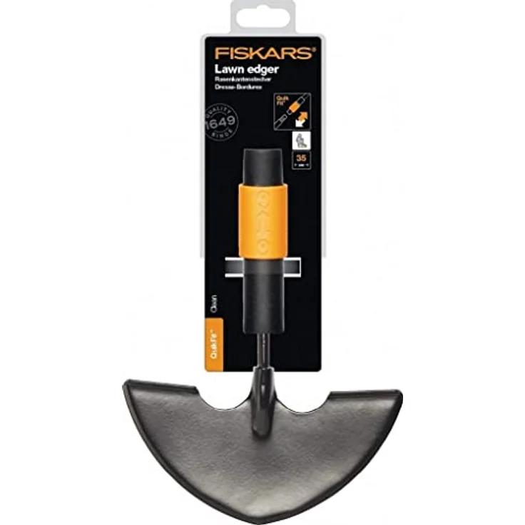 Fiskars QuikFit Kantenstecher Rasenkantenschneider, gehärteter Borstahl, Trittkante – Bild 3