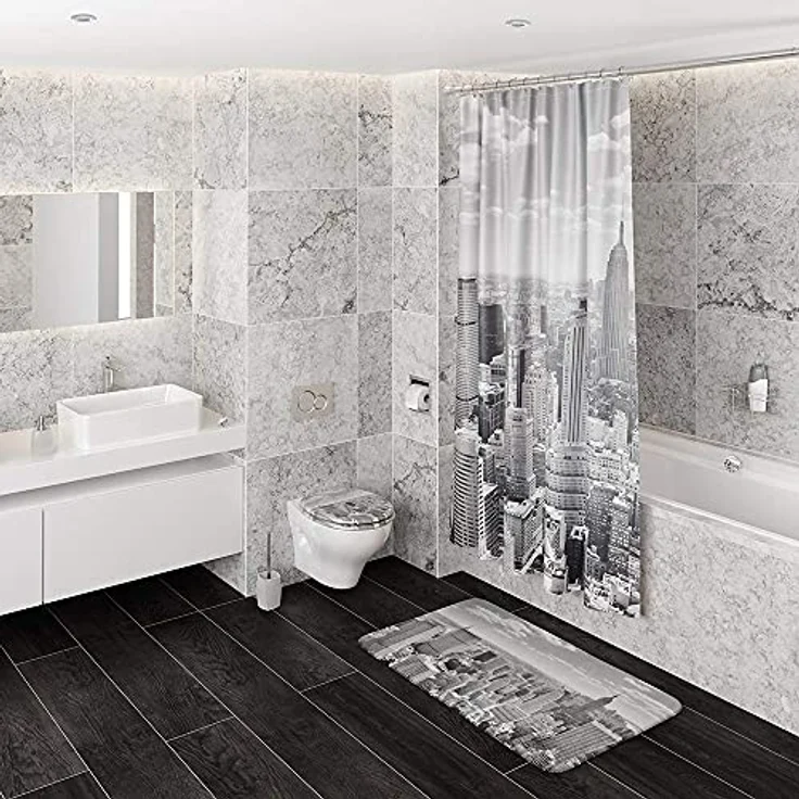 Sanilo WC Sitz Skyline New York, Toilettendeckel mit Absenkautomatik aus stabilem Holz, antibakterieller Oberfläche, passend für alle WC-Becken – Bild 8