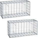 Gabionen 100x50x30 cm 2er Set Stein Korb Gitter Metall Wand Draht Sichtschutz