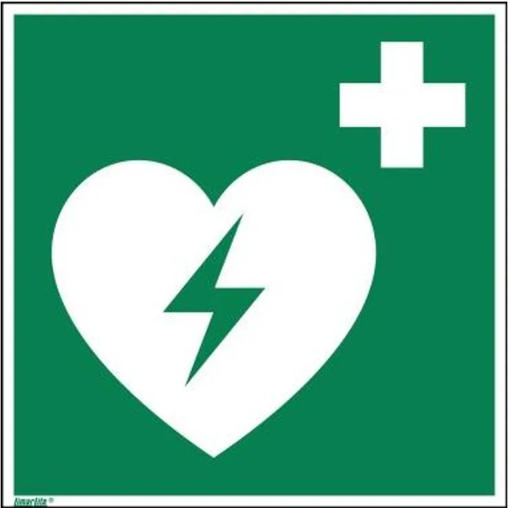 Neutralware Hinweisschild 20 x 20 cm (B x H) E010 Defibrillator als Fahnenschild Hart-PVC