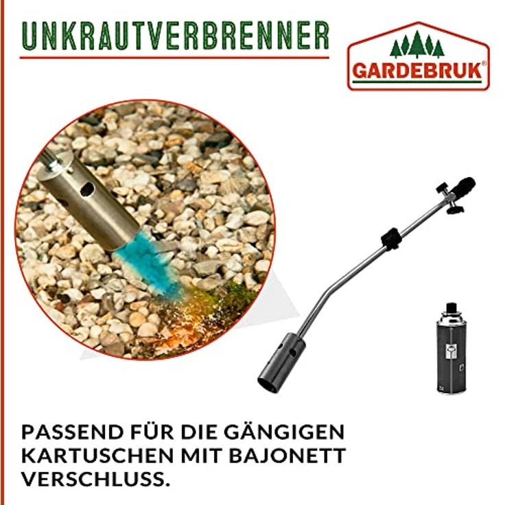 Unkrautbrenner Gasbrenner Piezo Zündung Unkrautvernichter Brenner Abflammgerät – Bild 3