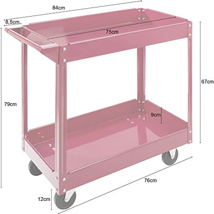 2x Werkstattwagen Werkzeugwagen Rollwagen Montagewagen Transportwagen Werkstatt - rot – Bild 6