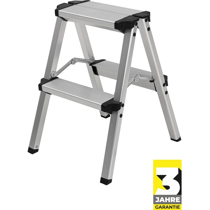 Craftfull Doppel-Klapptritt CF-131A Trittleiter Stufenstehleiter Alu Leiter (2 x 2 Stufen) – Bild 1