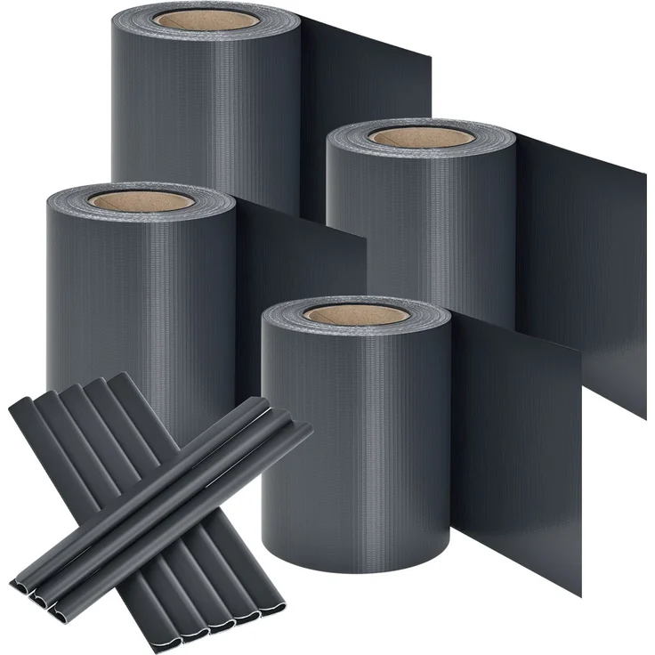 Juskys PVC Sichtschutzstreifen 4er Set anthrazit Sichtschutz Sonnenschutz Windschutz – Bild 1