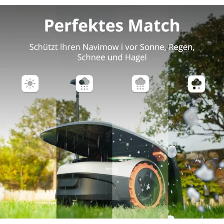 Segway Garage S für Mähroboter Navimow i, mobile Parkstation in Grau mit hochklappbarer Abdeckung – Bild 3