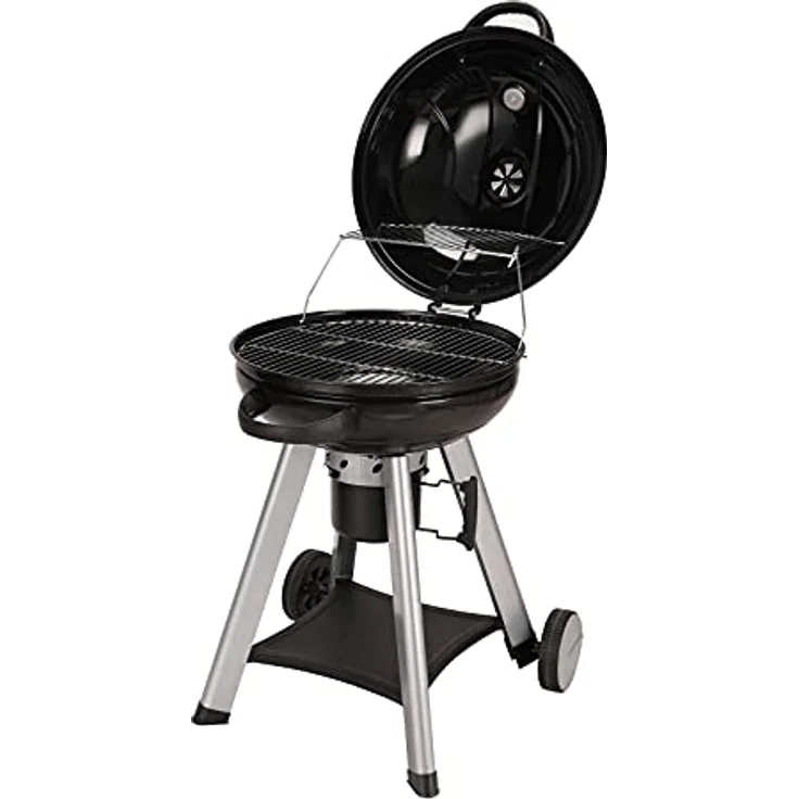 TAINO NEO Holzkohle-Kugelgrill mit klappbarem Deckel Kettle-Grill Ø 57 cm Thermometer Schwarz – Bild 2
