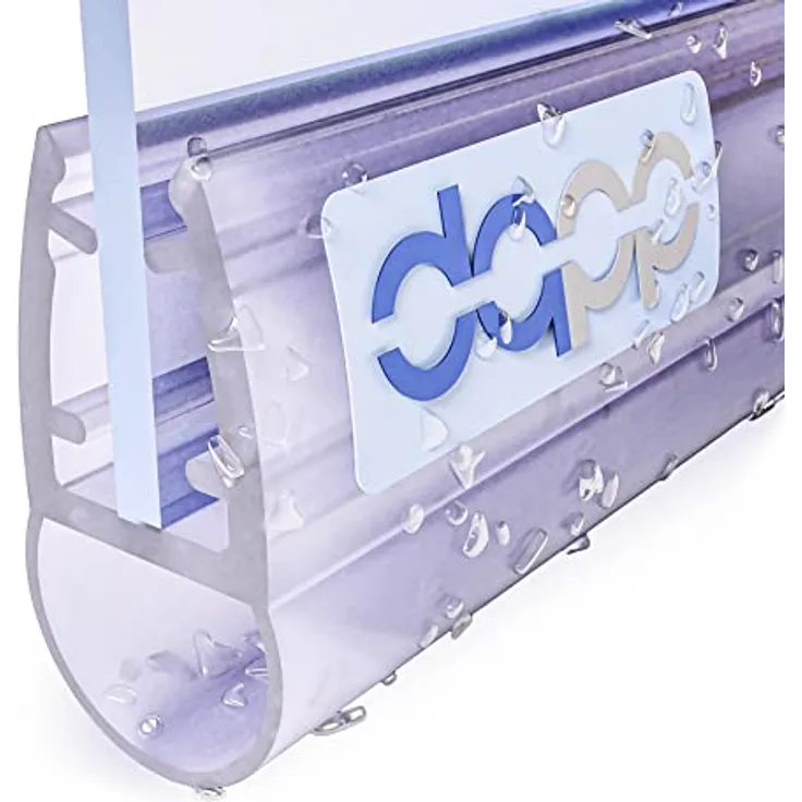 DQ-PP Duschdichtung 50cm, Wasserabweisprofil für 3,5mm - 5mm Glastürstärke, transparent, universelle Passform, kürzbar