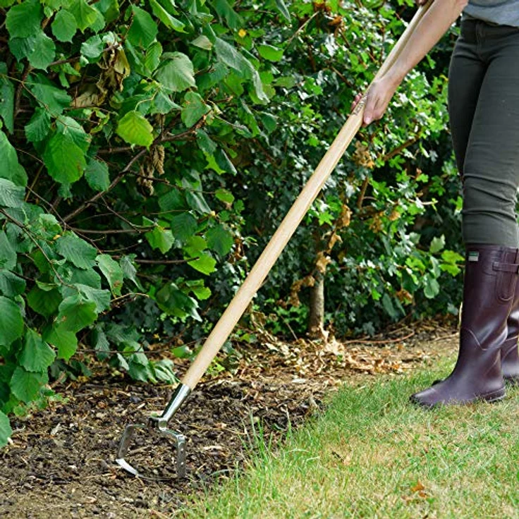 Kent & Stowe Langstiel Pendelhacke – Gartenhacke aus Edelstahl, durchtrennt Unkraut mühelos, Unkrautjäter mit Stiel aus Eschenholz, Länge: 160 cm – Bild 5