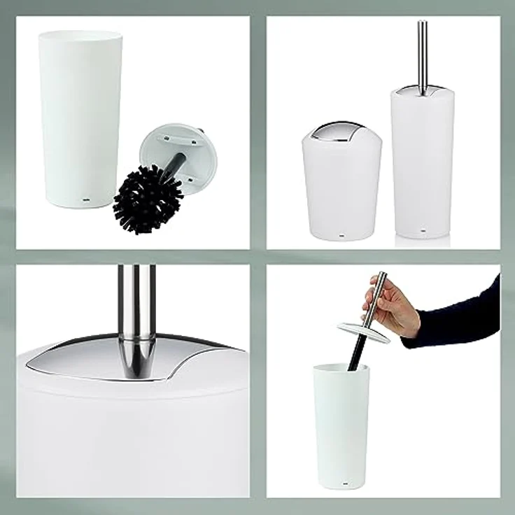Kela 22276 WC-Bürste und Behälter, 36,5 cm Höhe, Kunststoff, Matt, WC-Garnitur, Marta, Grau – Bild 4