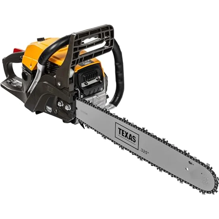 Texas Benzin-Kettensäge TS5620, 50 cm Schwertlänge, inkl. Extra Kette, Schutzbrille, Kettenöl und Gehörschutz, 56,5 cc Motor, 21 m/s Kettengeschwindigkeit – Bild 6
