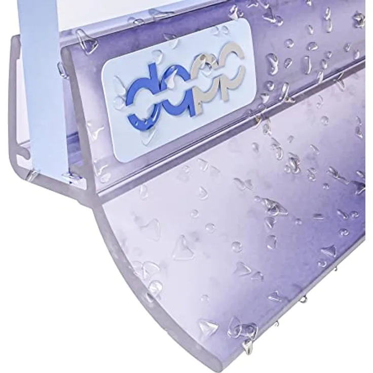 DQ-PP Duschdichtung 80cm, Dichtung für 4,8mm – 5mm Glastür, transparent, Wasserabweisprofil, universell kürzbar, einfache Montage