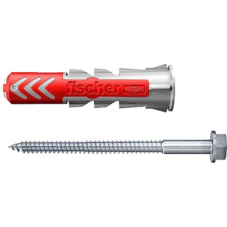 fischer FIXtainer DUOPOWER mit Schraube, Dübelbox mit 210 Dübeln & Schrauben (60 Stk 6x30, 30 Stk 8x40, 15 Stk 10x50) Universaldübel, praktisches Dübelset, Werkzeugkiste mit Tragegriff & Klicksystem - Preisvergleich – Bild 6