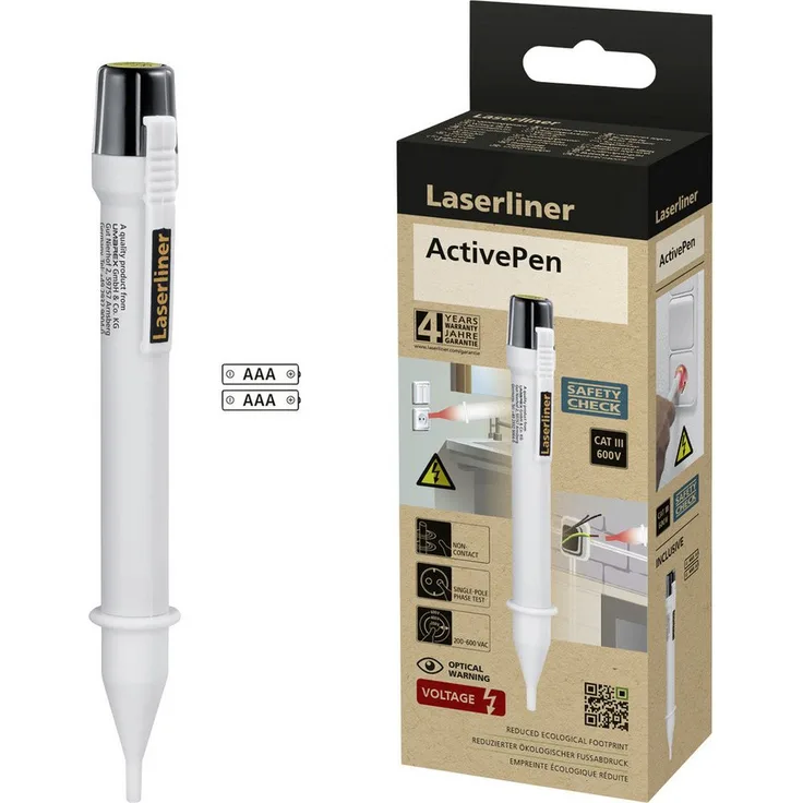 LASERLINER Spannungsprüfer Laserliner ActivePen Spannungsprüfer, nachhaltige Konstruktion, kontaktloses Erkennen von spannungsführenden Leitungen, blau