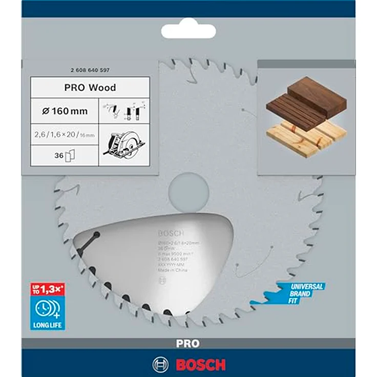 Bosch Kreissägeblatt Optiline Wood 160 x 20/16 x 2,6 mm, 36 (2608640597) – Bild 2