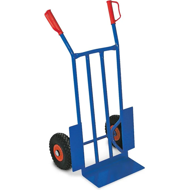 BRB-Lagertechnik Sackkarre Robuste Werkstatt-Sackkarre mit Sicherheitsgriffen und Radschutz, Stahl, pannensichere Reifen, Ø 260 x 80 mm – Bild 1