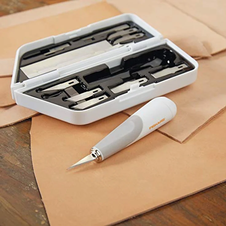 Fiskars Hochleistungsmesser/-Cutter, 8-teiliges Set aus Qualitätsstahl, ergonomischer Griff, Weiß/Orange, Modell 1024385 – Bild 4