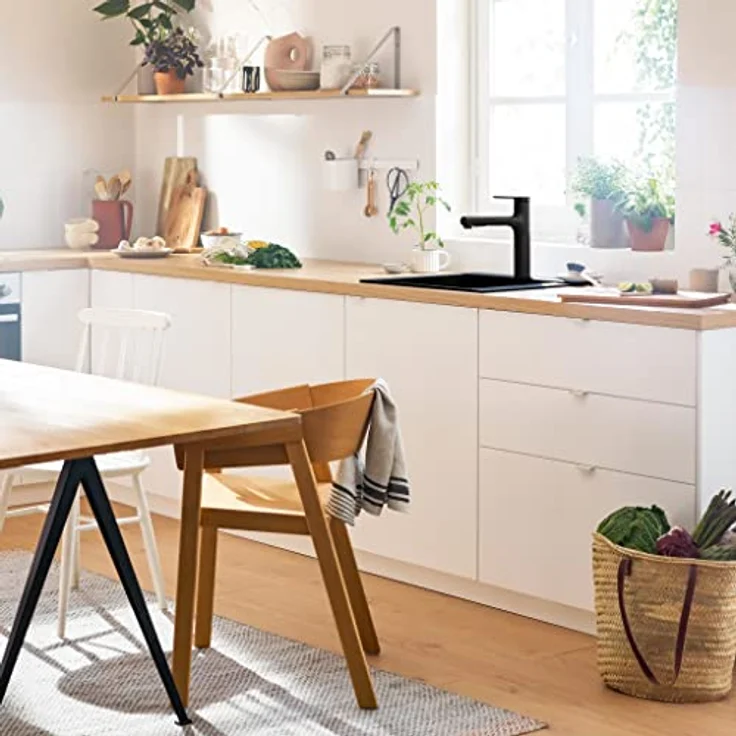 hansgrohe Zesis M33 Einhebel-Küchenmischer mit 160 mm Ausziehbrause, Mattschwarz, ComfortZone 160, Keramikmischsystem, Schwenkbereich 150° – Bild 2