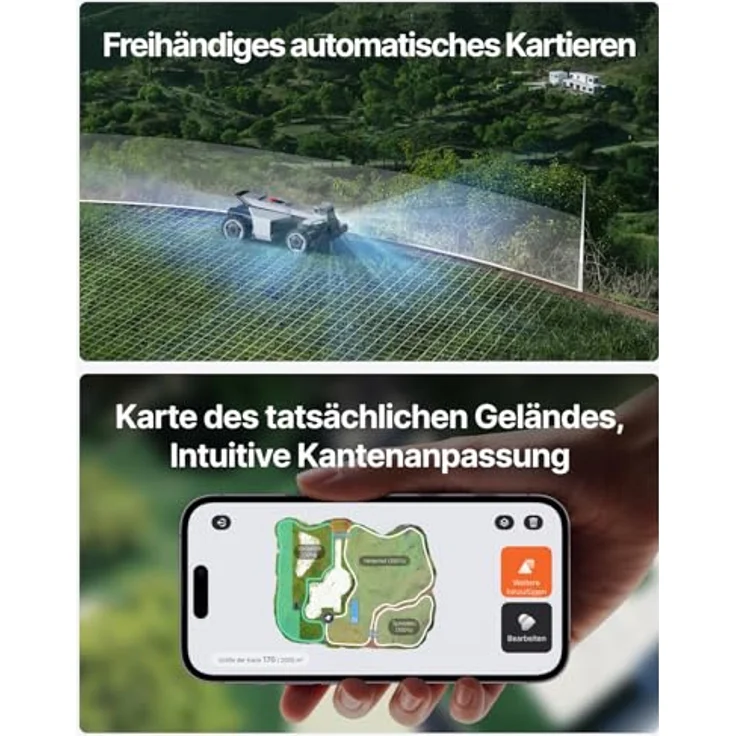 Segway Navimow X420, Mähroboter mit Garage X, für 2000 m², Zero-Turn AWD für 84% Steigungen, NRTK, 360° Vision, 25-95 mm Schnitthöhe, 12 Messerklingen – Bild 7