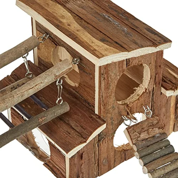 Karlie Nagerhaus Wonderland Nagerspielplatz Ole, Spielplatz mit Hängebrücke, Plexiglas-Tunnel und Kletterwänden für Kleintiere – Bild 2