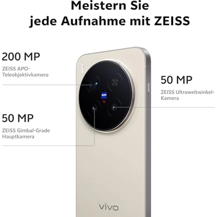 vivo X300 Pro 5G Smartphone, 16GB RAM, 512GB Speicher, 6,78" Display, 200 MP ZEISS APO Telekamera, Dimensity 9500, IP68/IP69, Android 16, Schwarz, 3 Jahre Garantie – Bild 2