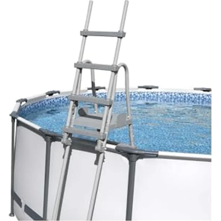 Bestway Flowclear Sicherheitsleiter, Poolleiter mit Kindersicherung durch hochklappbaren Einstieg, 132 cm – Bild 4