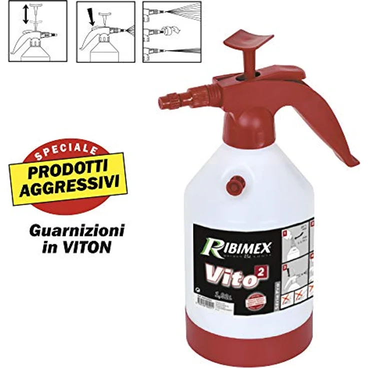 RIBIMEX Willemse France 016222 Drucksprühgerät, 2 Liter, Drucksprüher für aggressive Produkte, Mehrfarbig – Bild 2