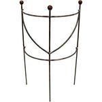 Hirsch Terracotta Staudenhalter halbrund H:50 B:30 T:16cm stabil massiv Vollmaterial, Pflanzenstütze, Rankhilfe, Rankgitter, Beetgitter, Pflanzenhalter