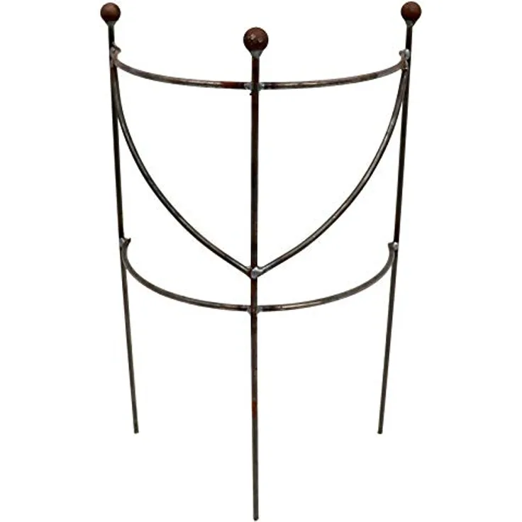 Hirsch Terracotta Staudenhalter halbrund H:50 B:30 T:16cm stabil massiv Vollmaterial, Pflanzenstütze, Rankhilfe, Rankgitter, Beetgitter, Pflanzenhalter