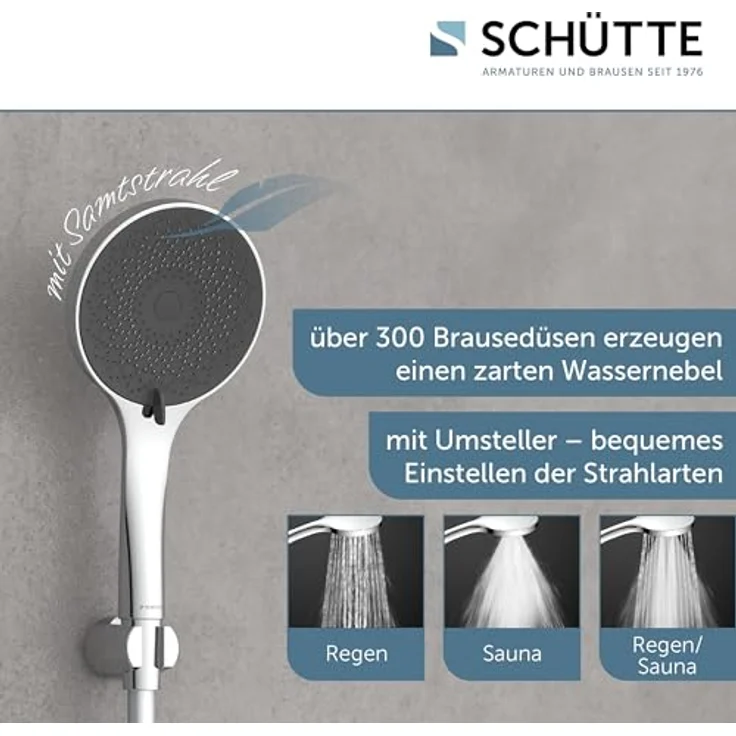 Schütte Handbrause CAPRI, Duschbrause, 3-fach verstellbar, Antikalk, wassersparend – Bild 4