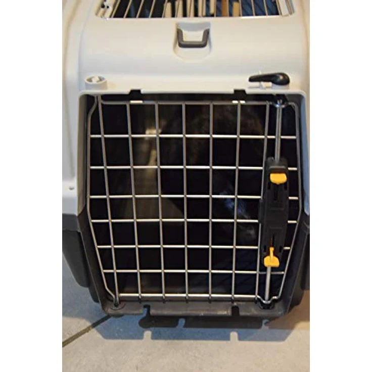 Bigbuy Transportbehälter Skudo 55 x 36 x 35 cm, Hundetransportbox mit Sicherheitsverschluss, Raster – Bild 2
