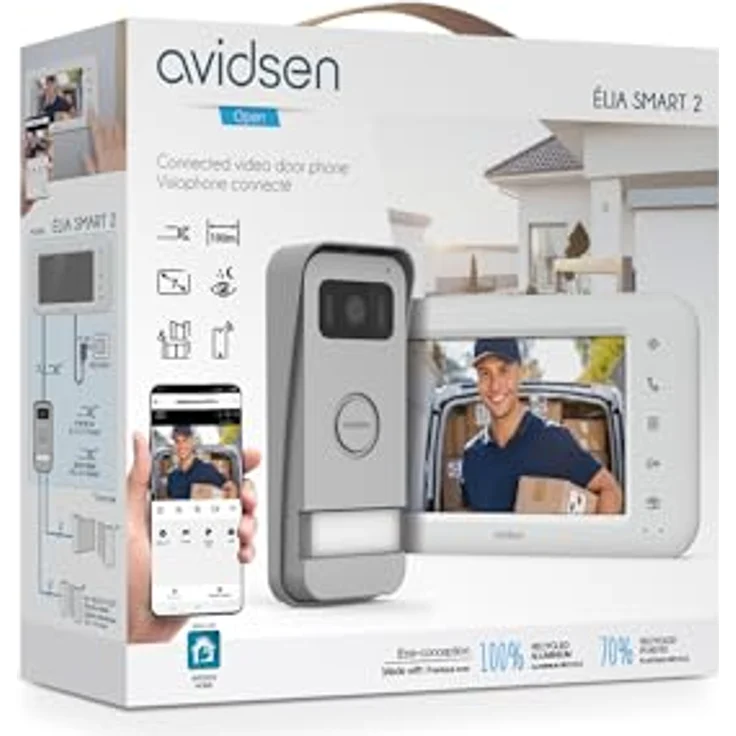 Extel Elia Smart 2 Video-Türsprechanlage mit 7 Zoll Touchscreen, 2 Draht-Technik, grau, 110 Grad Betrachtungswinkel, 6 Klingeltöne – Bild 6