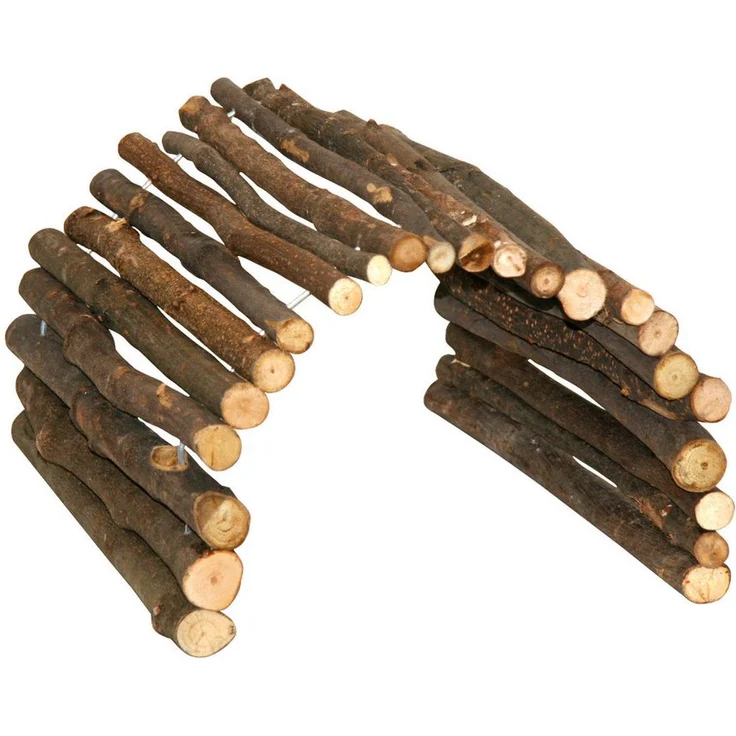Kerbl Outdoor-Spielzeug Nagerzubehör - Holzbrücke - Flexible und biegsame Holzbrücke, ideal als Rückzugsort für Nager, natur – Bild 1