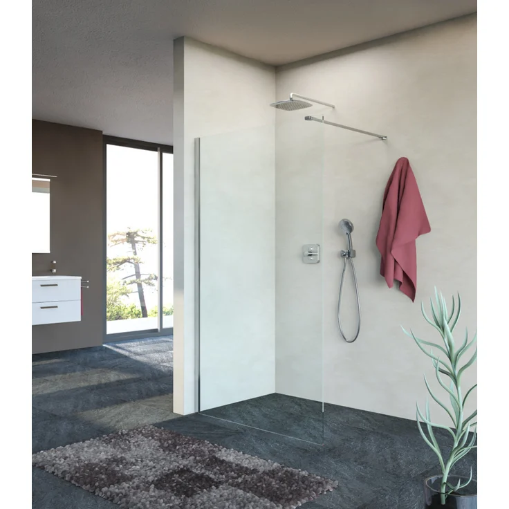 VIGOUR INDIVIDUAL 3.0 Duschabtrennung PflegeCare freistehend 140 x 200 cm, chrom hochglanz/transparent