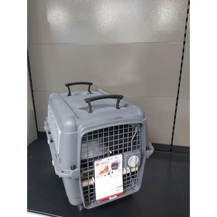 Flamingo Transportkäfig für Hund Lanta Dunkelgrau M - Mit abnehmbarem Futternapf und auslaufsicherem Trinknapf – Bild 3