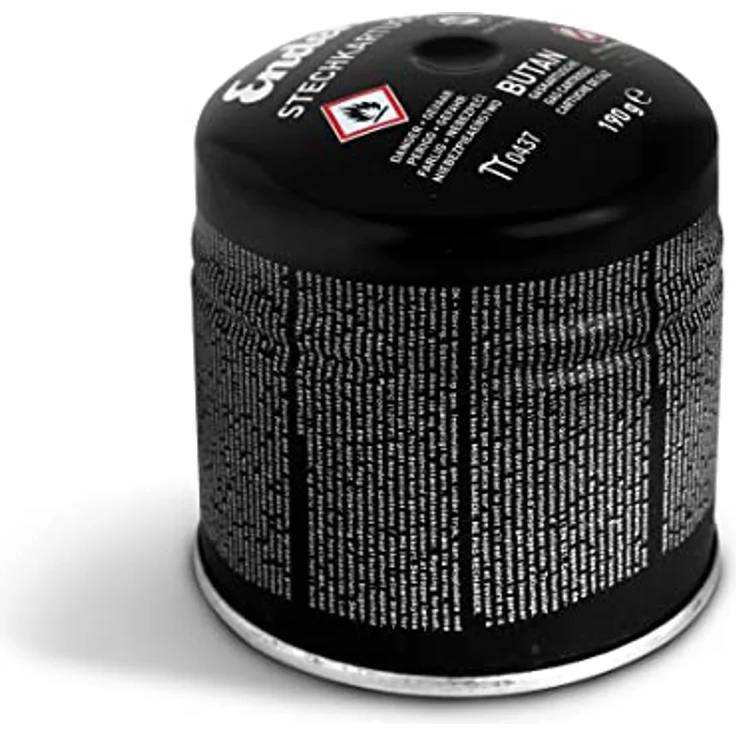 Enders® Gaskartusche 190g Propan/Butan Mix, Schwarz, Ventilkartusche mit Top Safe System für Gaskocher, Campinggas #6320