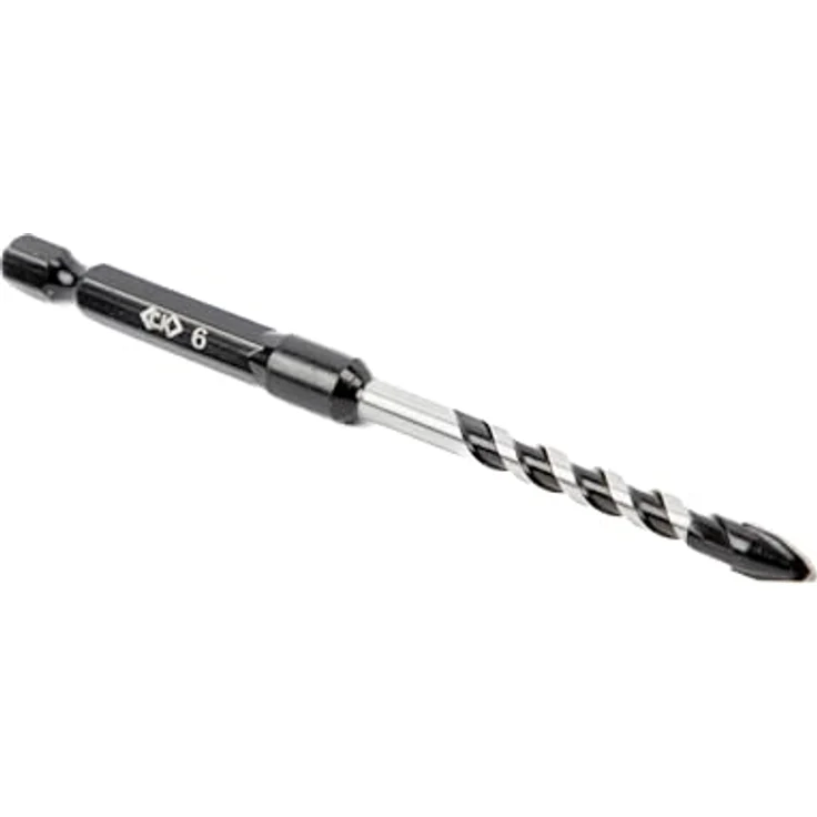 C.K Tools Vorteck HD Stein- und Fliesenbohrer 6mm x 105mm, Pfeilspitze aus Hartmetall, 1/4 Zoll Hex Quick Lock Schaft für Ziegel, Beton und Keramik – Bild 2