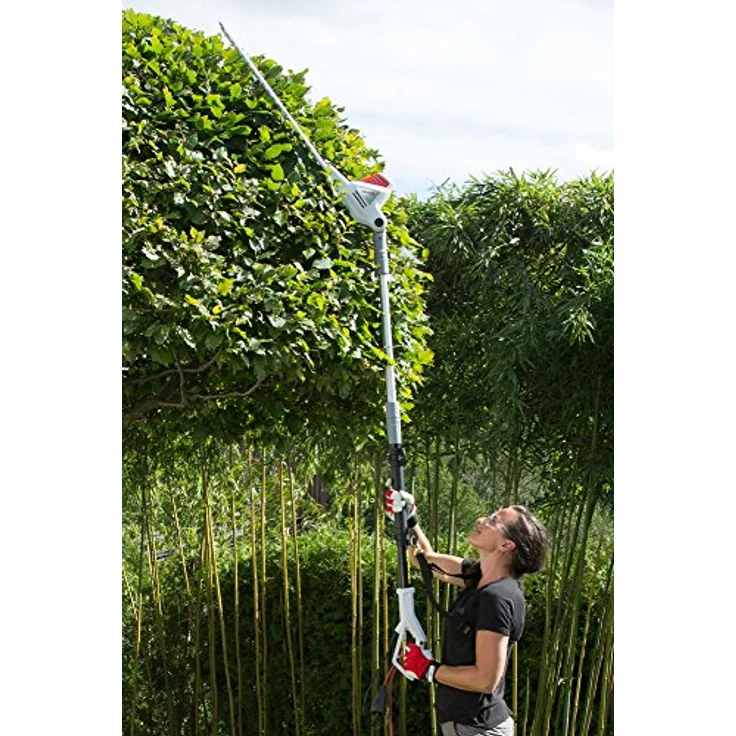 IKRA Teleskop-Heckenschere ITHS 600, Elektro-Gerät mit 51,4 cm Schnittlänge, Schultergurt und Pflegespray – Bild 5